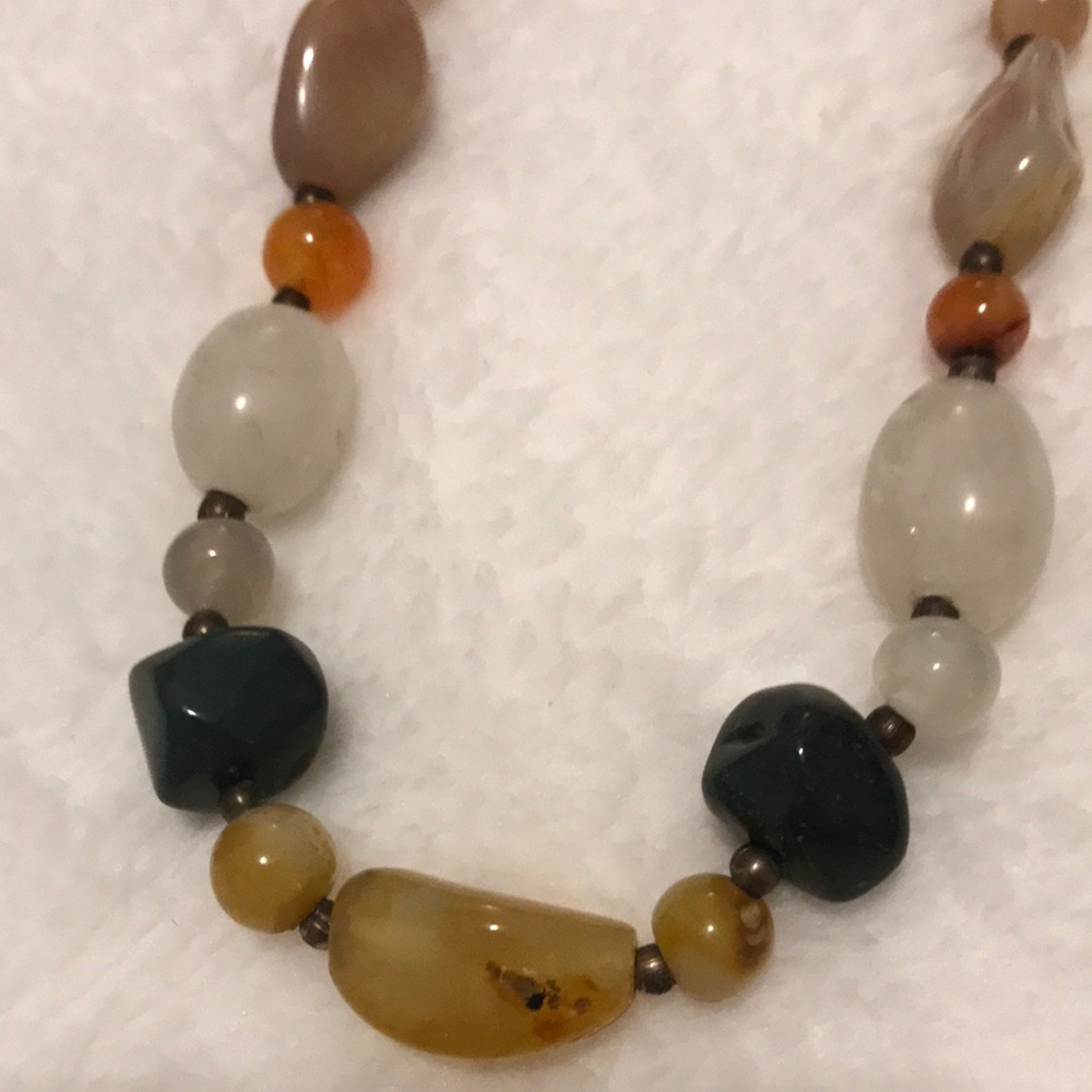 ✅CLEARANCE- Handcrafted Multicolor Polished Stone Necklace - Picture 8 of 8